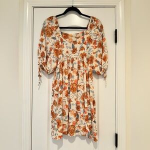 Hayden Romantic Floral Tie Sleeve Mini Dress